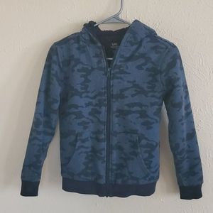 Boys Lee Blue Camouflage Hooded Zip Jacket bundle